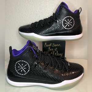 Men's Size 9 Li Ning Dwayne Wade All In Team 5 Mid Basketball Shoes Black/Blue